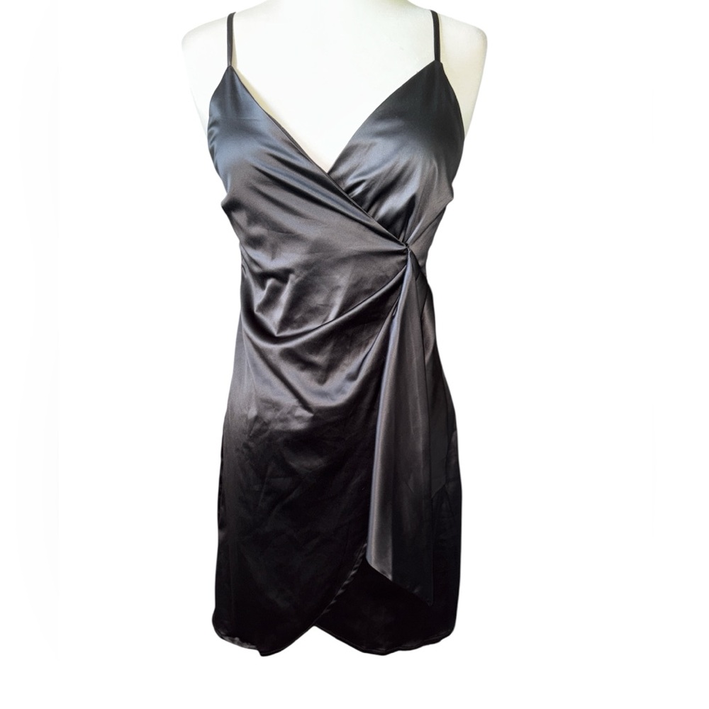 Main Strip dress drape front skirt sweetheart neckline spaghetti straps Sz S NWT